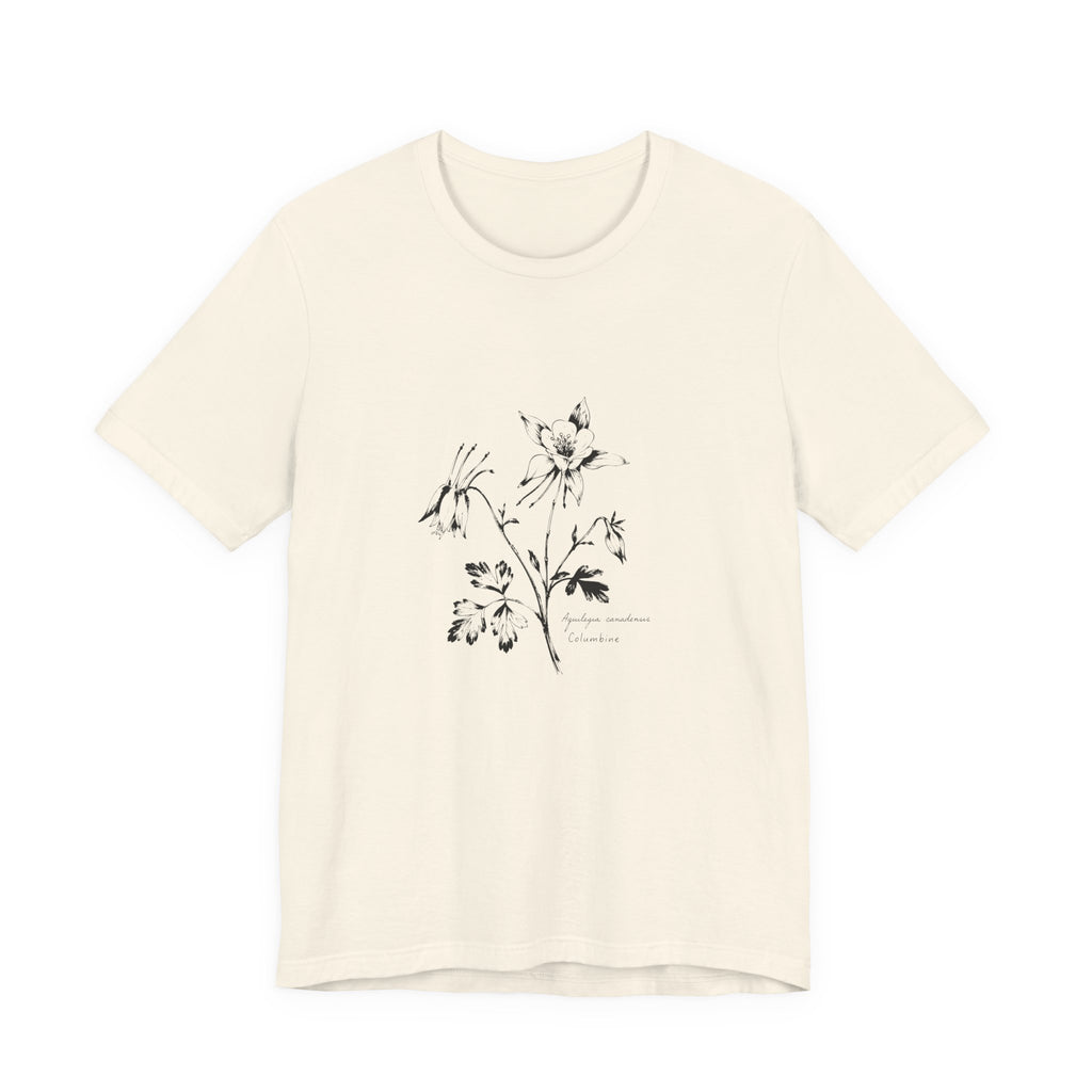 Botanical Sketch T‑Shirt — Minimal Floral Illustration Tee