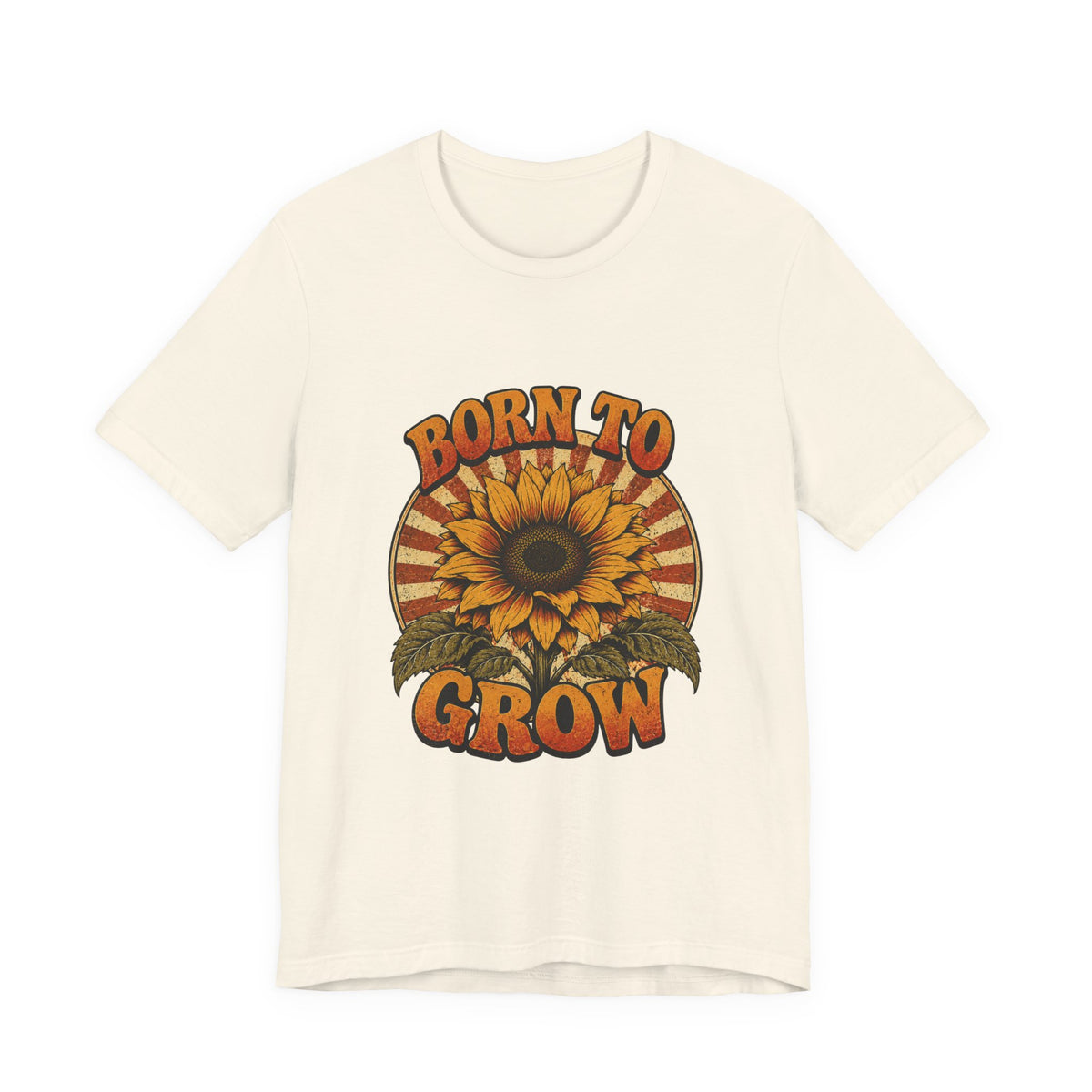 Born to Grow Sunflower Tee — Vintage Botanical Garden Shirt