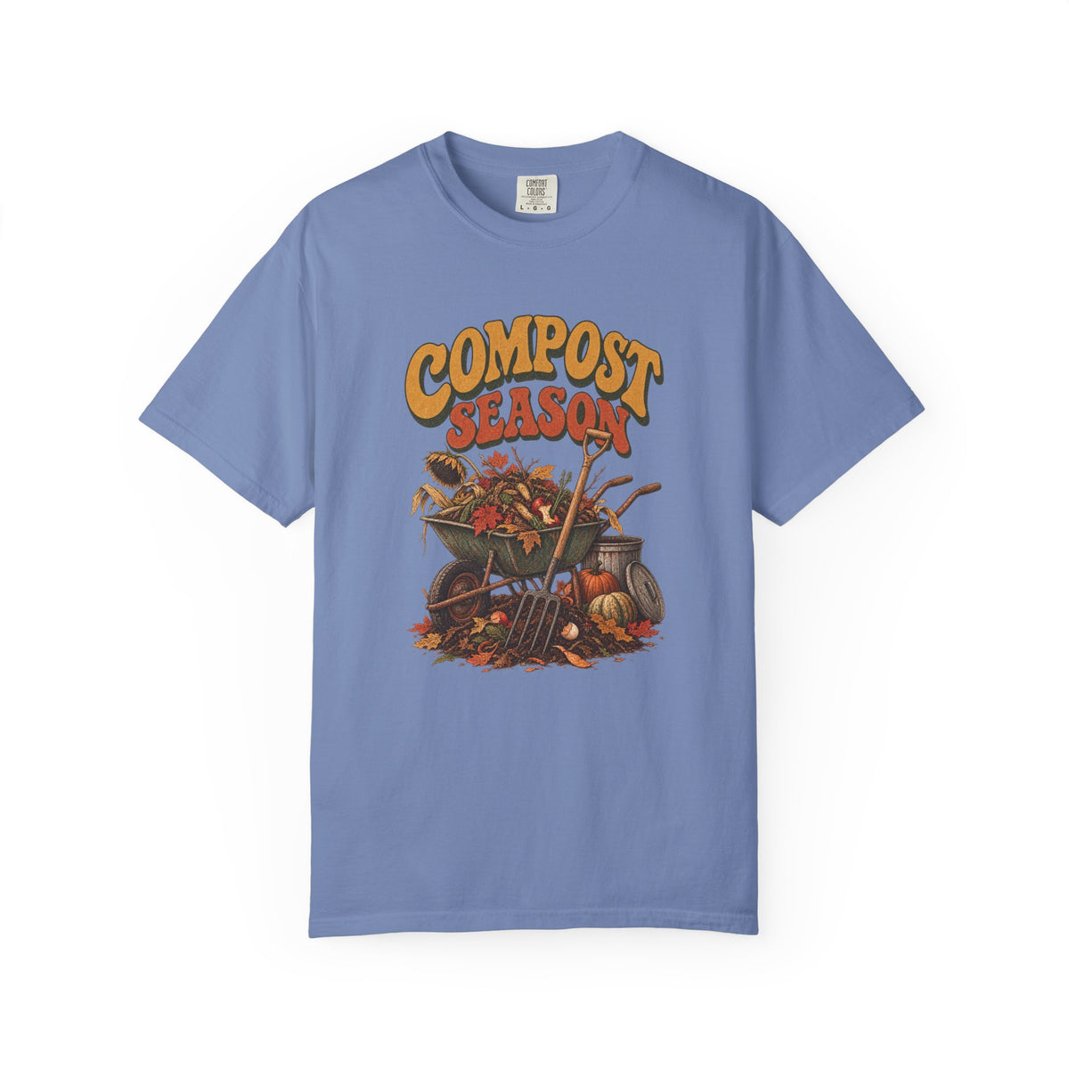 Compost Season T-Shirt — Vintage Wheelbarrow & Harvest Garden Tee