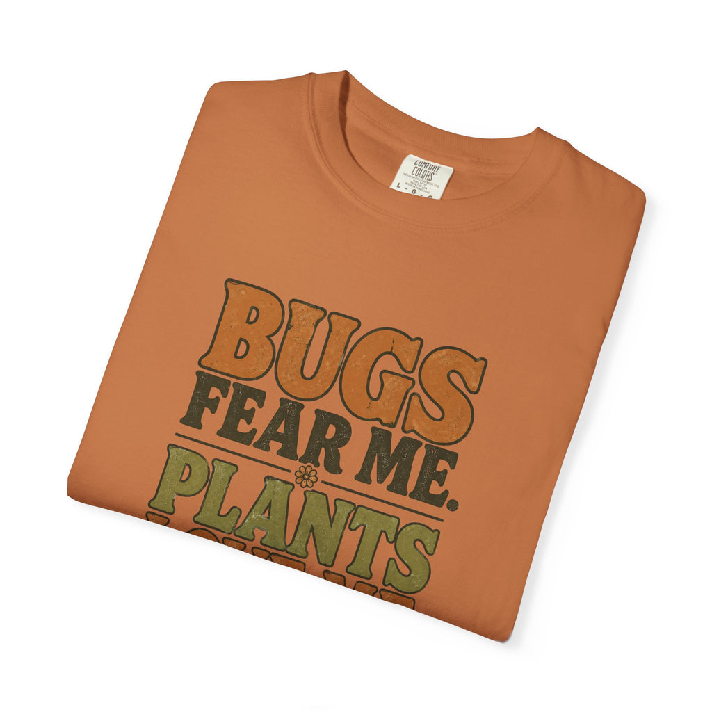 Plants Love Me T-Shirt — “Bugs Fear Me” Vintage Plant Lover Tee