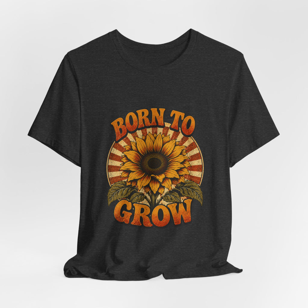 Born to Grow Sunflower Tee — Vintage Botanical Garden Shirt