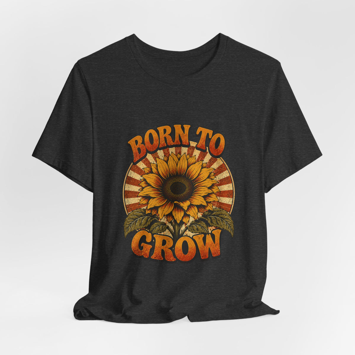 Born to Grow Sunflower Tee — Vintage Botanical Garden Shirt