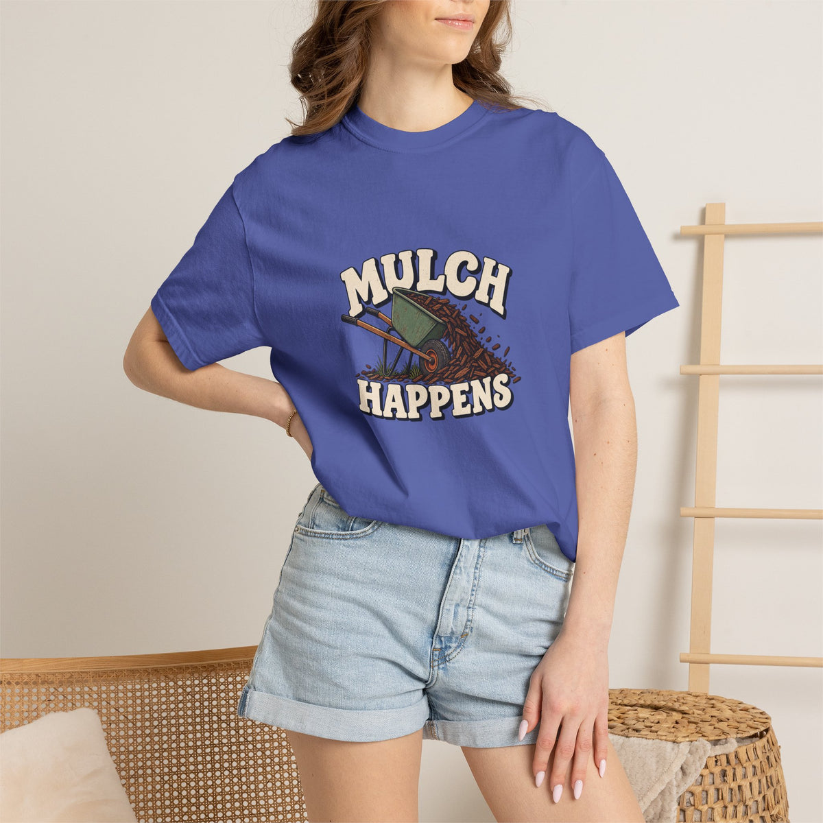 Mulch Happens T-Shirt – Funny Gardening Tee for Gardeners & Landscapers