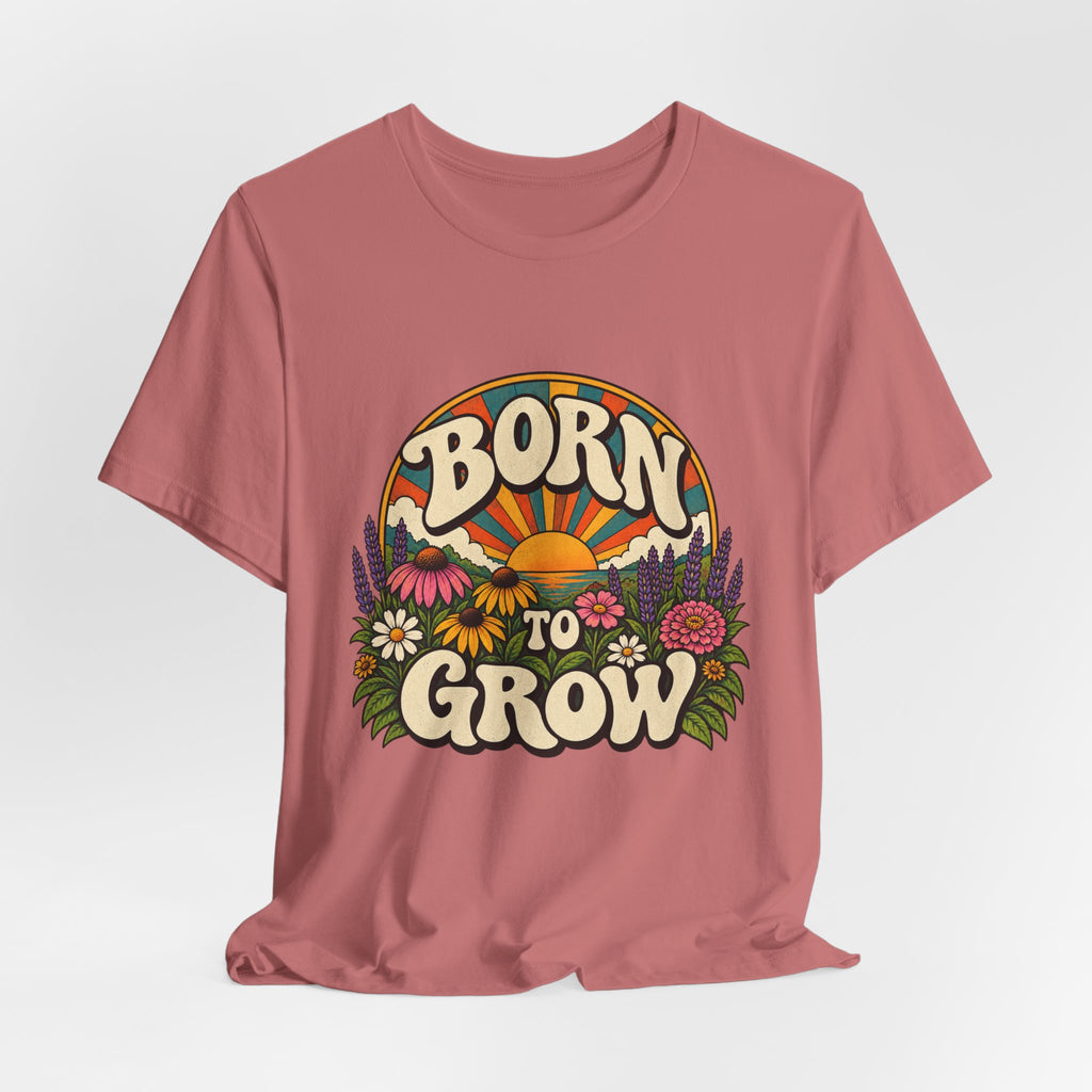 Born to Grow T‑Shirt — Retro Floral Gardening Tee