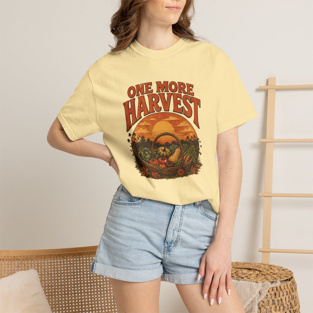 One More Harvest T-Shirt — Vintage Fall Farm Sunset Tee