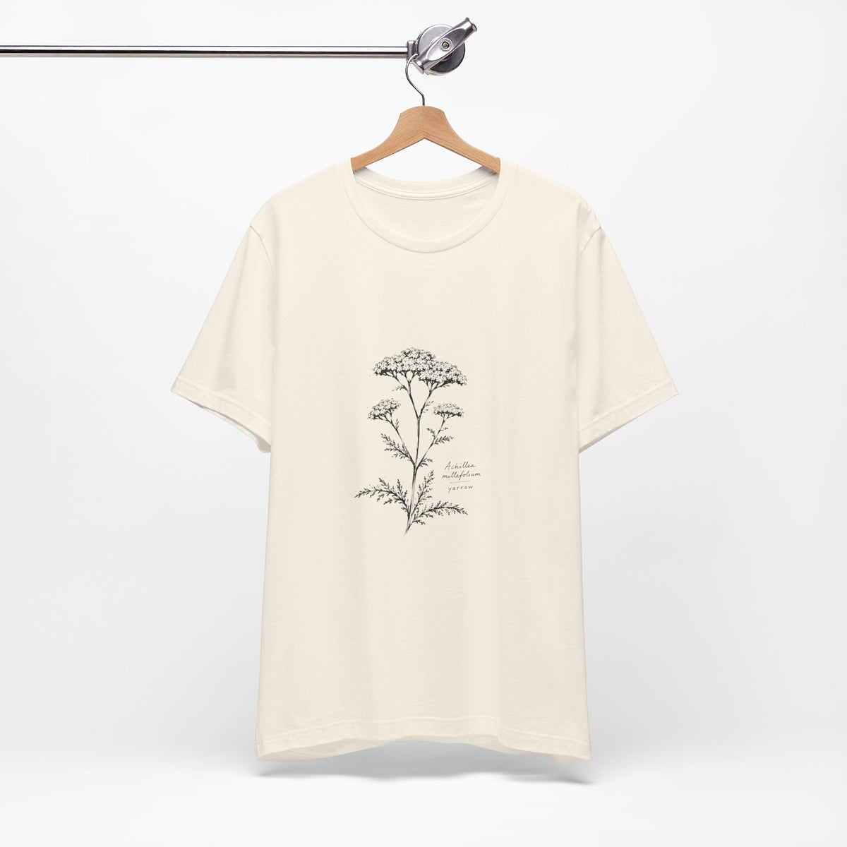 Botanical Sketch Tee — Vintage Yarrow Floral Illustration T-Shirt