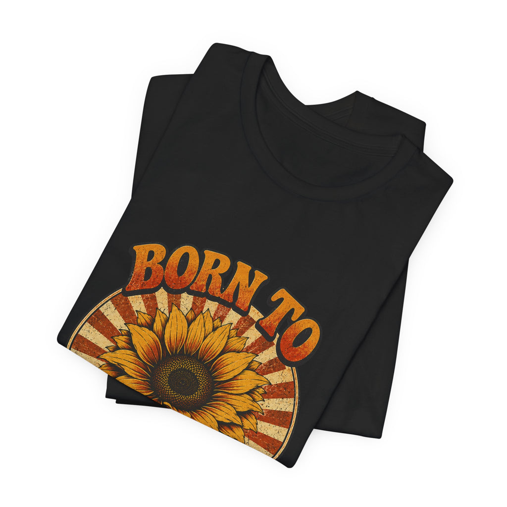 Born to Grow Sunflower Tee — Vintage Botanical Garden Shirt