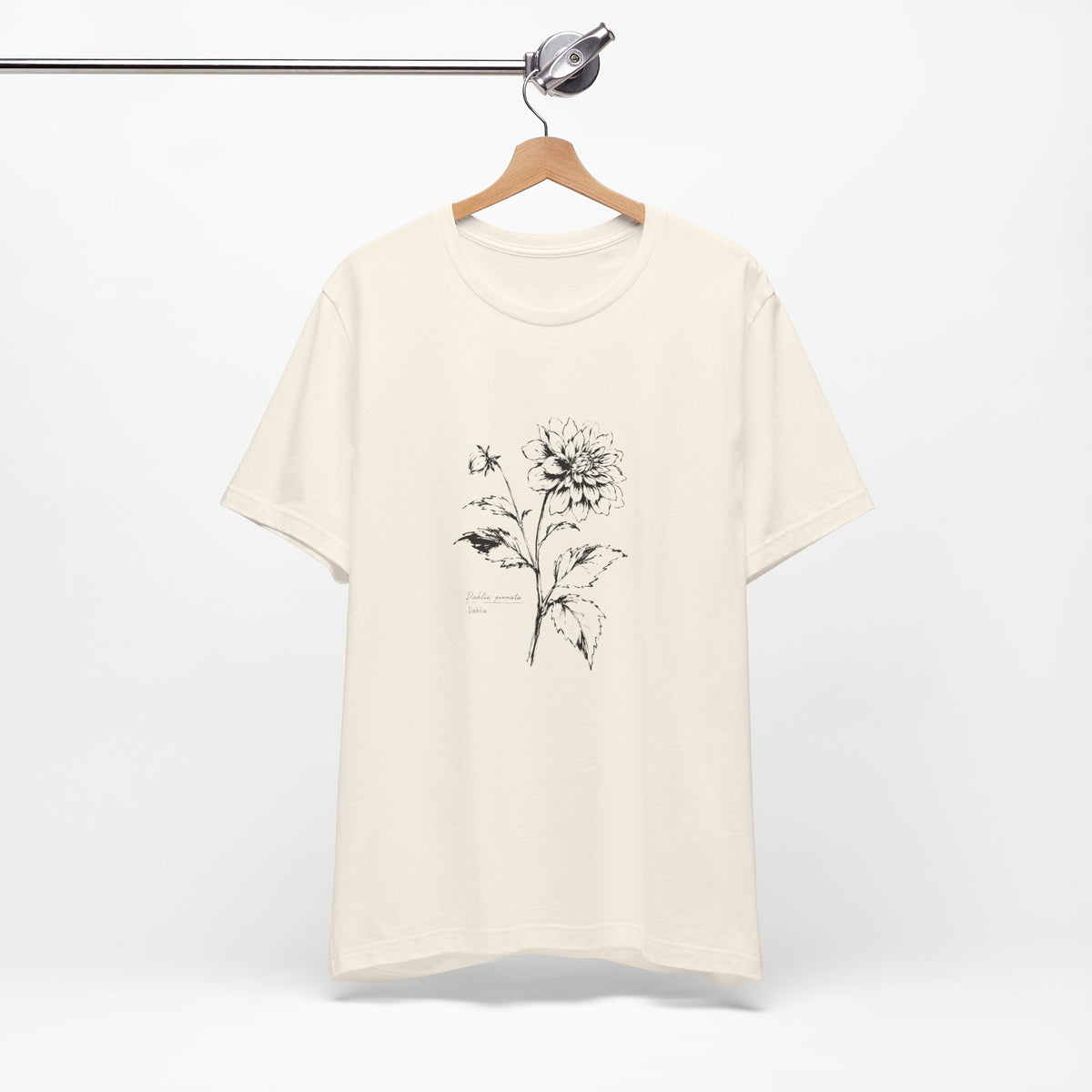 Botanical Sketch Tee — Vintage Dahlia Illustration T‑Shirt