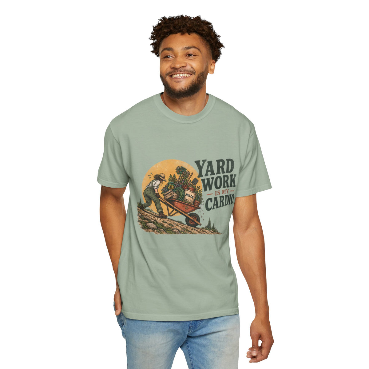 Yard Work Is My Cardio T-Shirt — Vintage Gardener Tee for Gardening Lovers