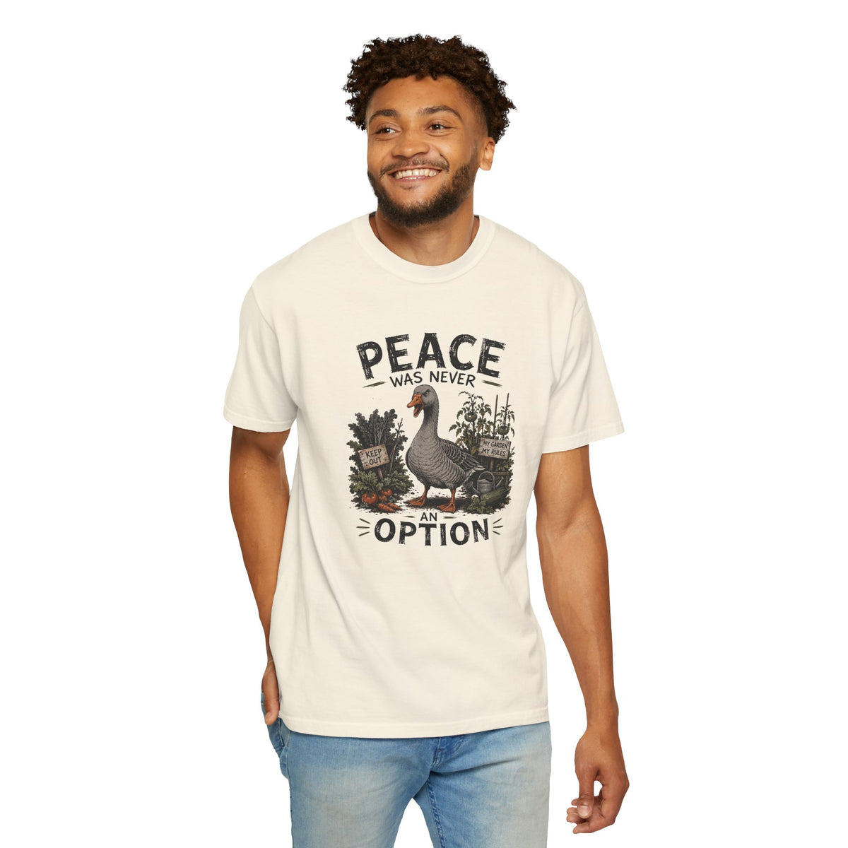 Peace Was Never an Option Tee — Vintage Goose Graphic T-Shirt