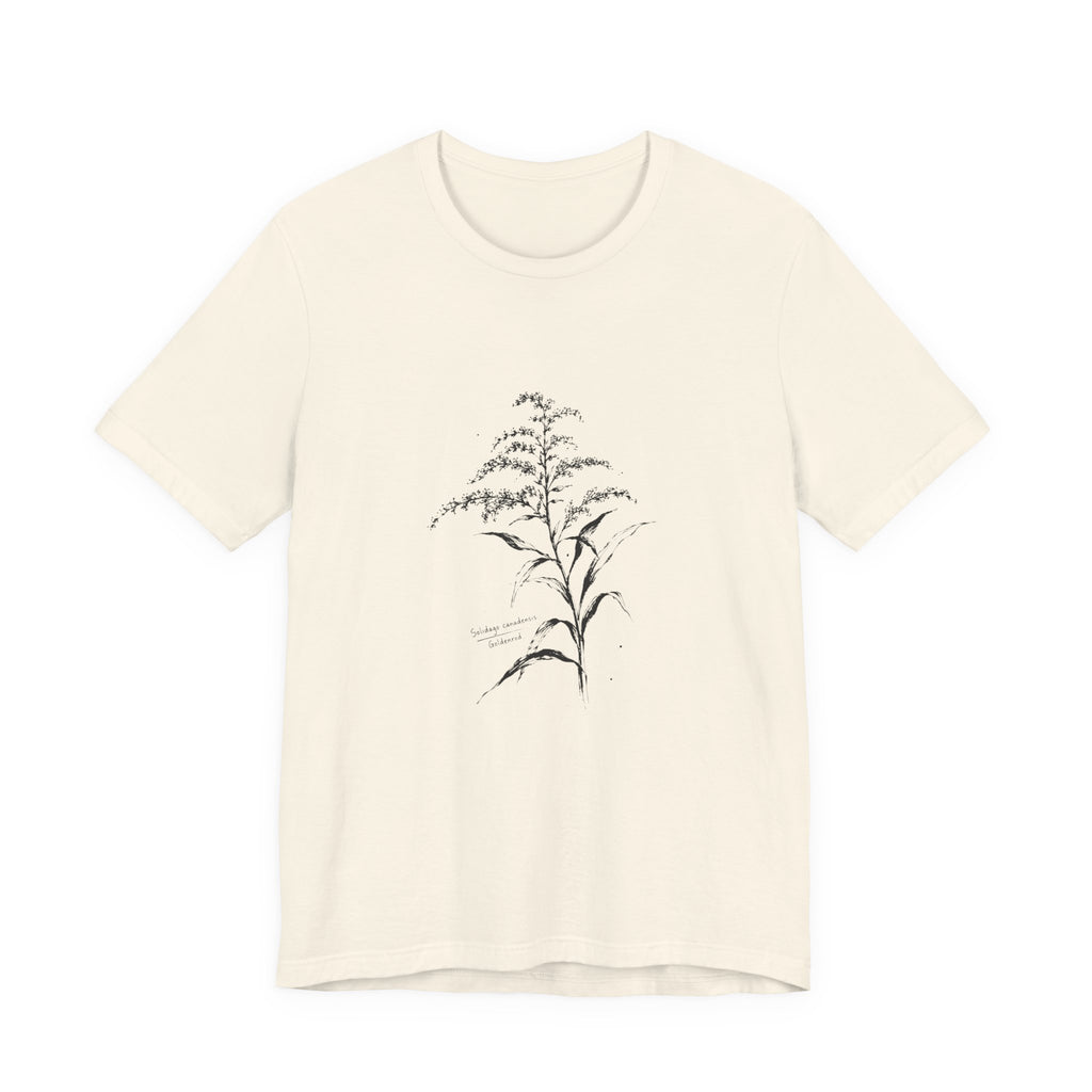 Botanical Sketch Tee — Vintage Goldenrod Illustration T-Shirt