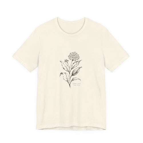 Botanical Sketch Tee — Vintage Milkweed Illustration T-Shirt