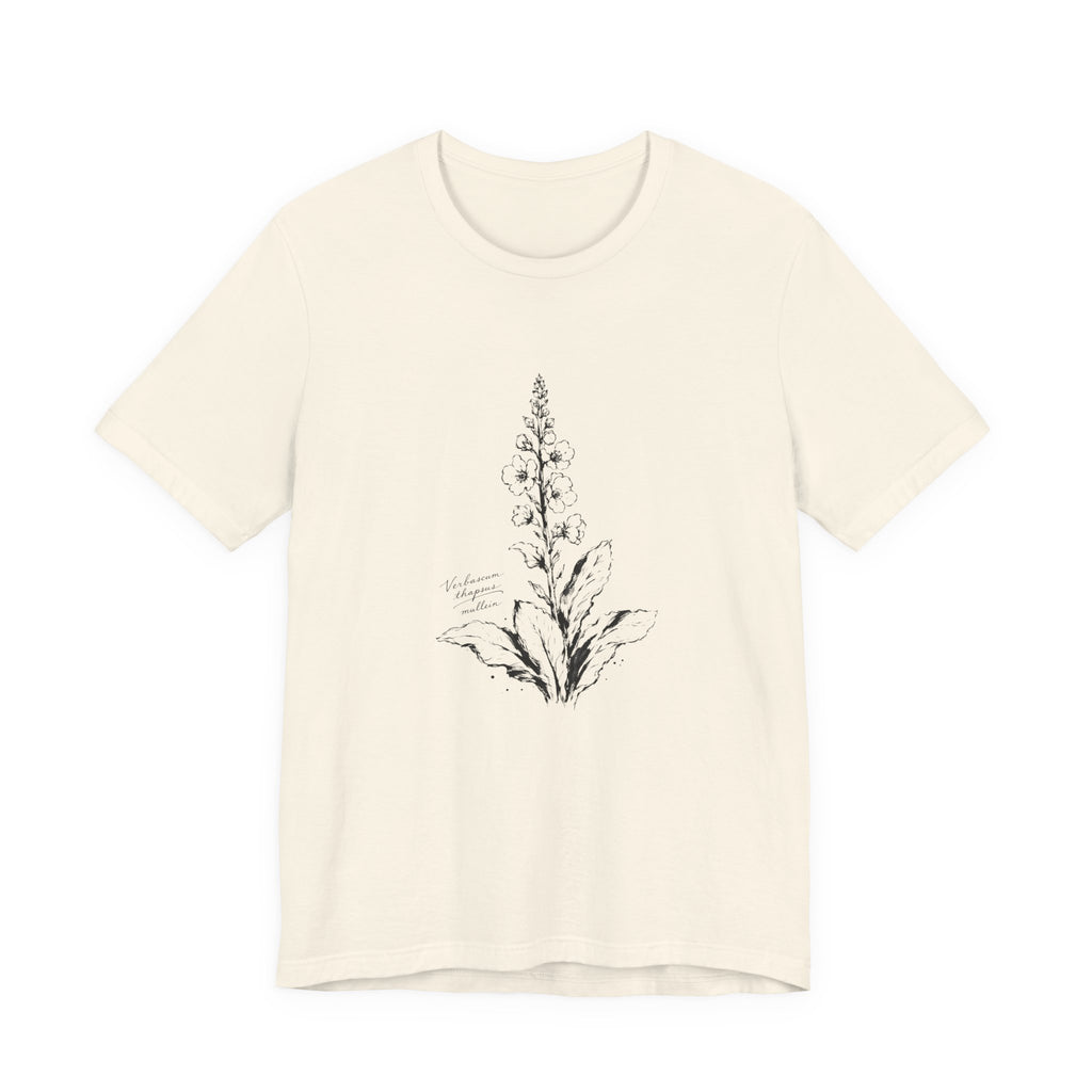 Floral Sketch Tee —Vintage Mullein Illustration T-Shirt