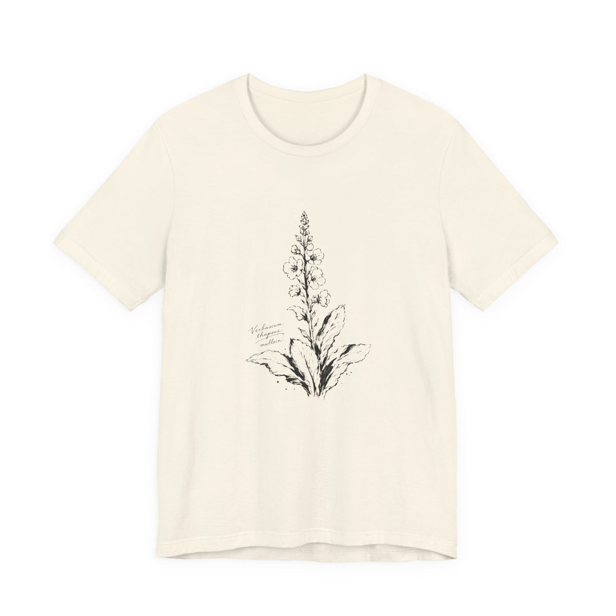 Floral Sketch Tee —Vintage Mullein Illustration T-Shirt
