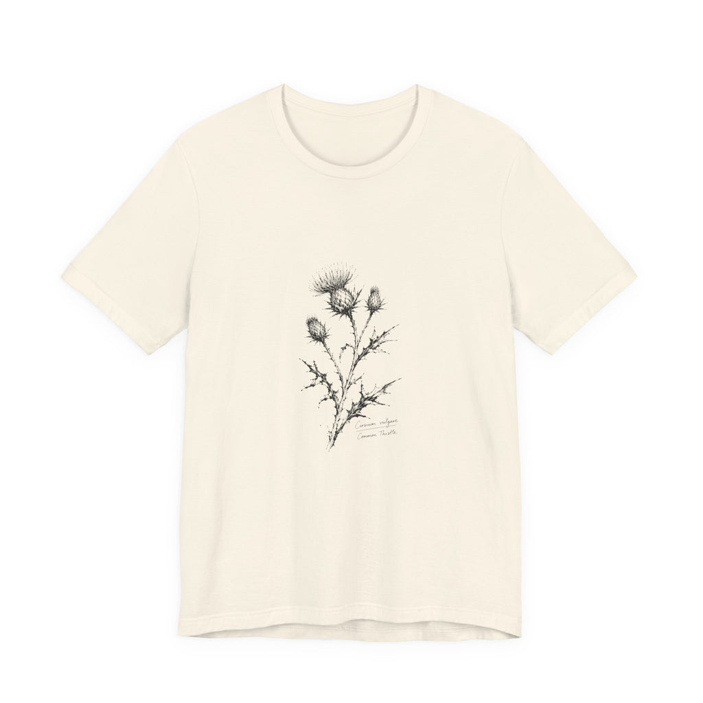 Botanical Sketch Tee — Vintage Thistle Illustration T-Shirt
