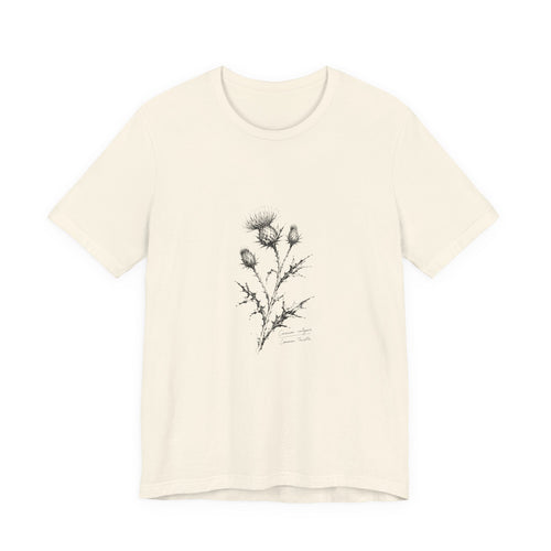 Botanical Sketch Tee — Vintage Thistle Illustration T-Shirt